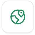 Icon of a globe and map pin